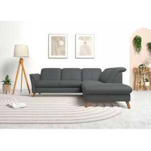 SIT & MORE Romero L-Form Sofa - Mikrofaser, Dunkelgrau, Rechte Ottomane SIT & MORE Romero L-Form Sofa - Mikrofaser, Dunkelgrau, Rechte Ottomane