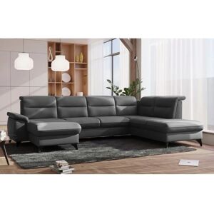 SIT & MORE Astoria U-Form Sofa - U-förmig, Grau, 100% Polyester, Ottomane rechts SIT & MORE Astoria U-Form Sofa - U-förmig, Grau, 100% Polyester, Ottomane rechts