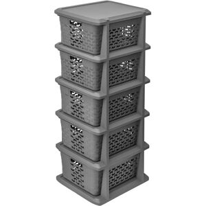 Étagère en Coton Gris Foncé Branq avec 5 Paniers - Rangement - Publicité Étagère en Coton Gris Foncé Branq avec 5 Paniers - Rangement - Publicité