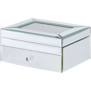 Beliani Silver Jewellery Box - 17x11x22 Accessories Storage Beliani Silver Jewellery Box - 17x11x22 Accessories Storage
