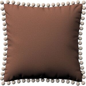 Wera Braune Kissenhülle mit Pompons - 45x45cm - Kissenhülle Wera Braune Kissenhülle mit Pompons - 45x45cm - Kissenhülle