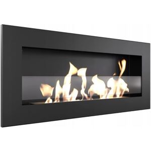 Kratki Narożny Bioetanolowy Kominek - Delta Slim - Czarny z Przeszkleniem - Kominek Kratki Narożny Bioetanolowy Kominek - Delta Slim - Czarny z Przeszkleniem - Kominek