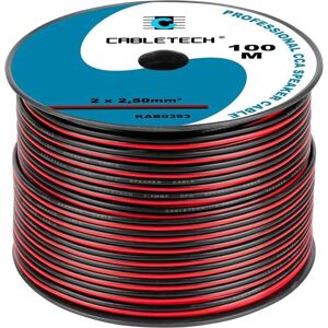 Cabletech CCA Cabo de Alto-falantes 2,5 mm Preto-Vermelho - Cabo de Alto-falantes Cabletech CCA Cabo de Alto-falantes 2,5 mm Preto-Vermelho - Cabo de Alto-falantes
