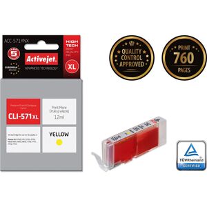 Cartouche d'encre Activejet ACC-571YNX Jaune - Capacité élevée - Original pour Canon Cartouche d'encre Activejet ACC-571YNX Jaune - Capacité élevée - Original pour Canon