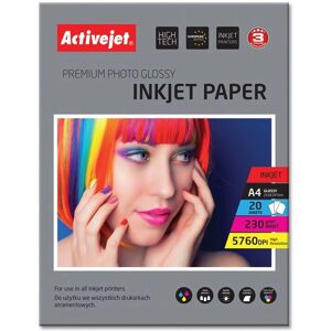 Papel fotográfico brillante blanco Activejet AP4-230G20 - Papel fotográfico Papel fotográfico brillante blanco Activejet AP4-230G20 - Papel fotográfico