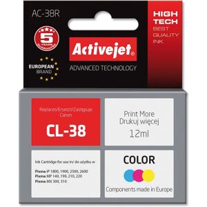 Cartuccia inchiostro Activejet AC-38R - Ciano Magenta Giallo - Inchiostro 12ml Cartuccia inchiostro Activejet AC-38R - Ciano Magenta Giallo - Inchiostro 12ml