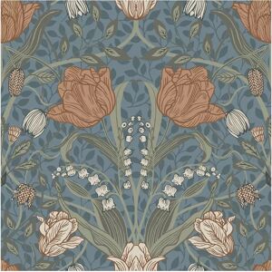 Papier Peint Tulipe Bleu Blush - Papier - Publicité Papier Peint Tulipe Bleu Blush - Papier - Publicité