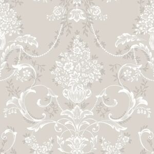 Rasch Grey Floral Damask Wallpaper - Wallpaper Rasch Grey Floral Damask Wallpaper - Wallpaper