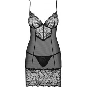 Obsessive Alluria Chemise - Černá, L/XL - Noční prádlo Obsessive Alluria Chemise - Černá, L/XL - Noční prádlo