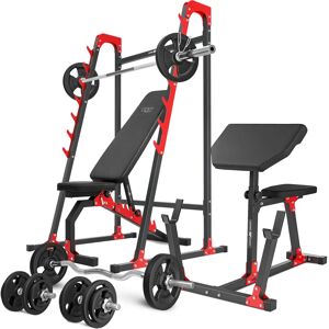 Set de musculation ajustable Marbo Sport - Banc, supports, barre Set de musculation ajustable Marbo Sport - Banc, supports, barre