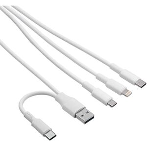 Akyga AK-USB-52 USB-Kabel - 1,2m - Weiß - USB A/USB C/Micro-USB B/Lightning Akyga AK-USB-52 USB-Kabel - 1,2m - Weiß - USB A/USB C/Micro-USB B/Lightning