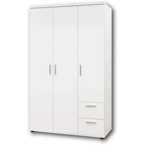 BEGABINO Bibo Kleiderschrank - 3-türig, Weiß, 115x191x55cm BEGABINO Bibo Kleiderschrank - 3-türig, Weiß, 115x191x55cm