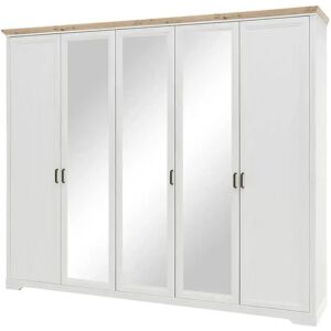 SCHLAFKONTOR Jasmin II Kleiderschrank - Landhausstil - 5-türig, 2 Spiegel, 3 Holz SCHLAFKONTOR Jasmin II Kleiderschrank - Landhausstil - 5-türig, 2 Spiegel, 3 Holz