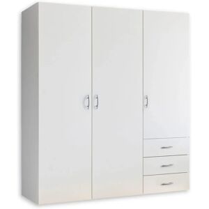 SCHLAFKONTOR Harry Weiß Kleiderschrank - Platzsparend mit 3 Türen und 3 Schubladen SCHLAFKONTOR Harry Weiß Kleiderschrank - Platzsparend mit 3 Türen und 3 Schubladen