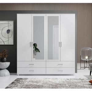 SCHLAFKONTOR Ivar Kleiderschrank mit Spiegel - 180x190x51 cm - Weiß SCHLAFKONTOR Ivar Kleiderschrank mit Spiegel - 180x190x51 cm - Weiß