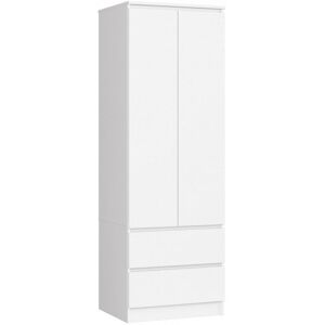 Armoire Chambre Blanc S60 AKORD - 2 Portes, 2 Tiroirs, 1 Étagère - Publicité Armoire Chambre Blanc S60 AKORD - 2 Portes, 2 Tiroirs, 1 Étagère - Publicité