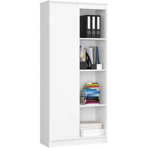Estantería de Oficina AKORD - Moderna Blanca 80cm 4 Estantes 180cm Alto Estantería de Oficina AKORD - Moderna Blanca 80cm 4 Estantes 180cm Alto