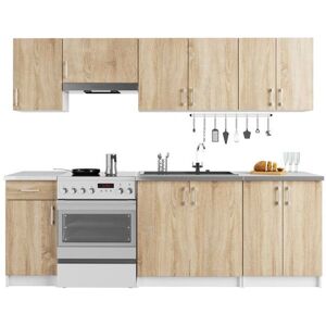 Set Cucina AKORD Lima - Bianco e Rovere Sonoma - 240cm Set Cucina AKORD Lima - Bianco e Rovere Sonoma - 240cm