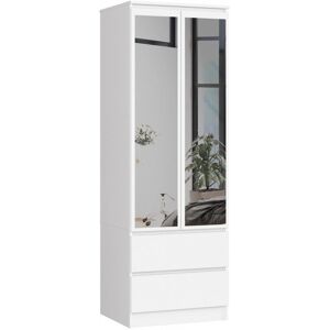 Armadio con Specchio Bianco AKORD - 2 Ante, 2 Cassetti - Spazio Moderno Armadio con Specchio Bianco AKORD - 2 Ante, 2 Cassetti - Spazio Moderno