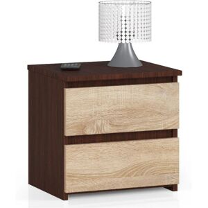 AKORD Mesita de Noche - 2 Cajones - Mueble Moderno para Dormitorio AKORD Mesita de Noche - 2 Cajones - Mueble Moderno para Dormitorio