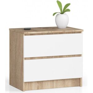 Comò AKORD Sonoma con 2 cassetti - Moderno e Bianco Comò AKORD Sonoma con 2 cassetti - Moderno e Bianco
