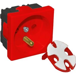 Prese elettrica rossa ALANTEC PZ01 - 2P+Z - 16A - 45x45 mm Prese elettrica rossa ALANTEC PZ01 - 2P+Z - 16A - 45x45 mm