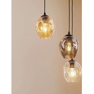 Euluna Starla Pendant Light - 3-Light Graphite Amber Clear Euluna Starla Pendant Light - 3-Light Graphite Amber Clear