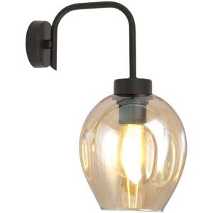 Emibig Lukka Black Dome Wall Lamp - Amber Glass Shades - IP20 Emibig Lukka Black Dome Wall Lamp - Amber Glass Shades - IP20