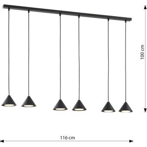 EMIBIG Merk ELIT 6 Hanglamp - 6 LED Fittingen, Dimbaar, Zwart & Goud EMIBIG Merk ELIT 6 Hanglamp - 6 LED Fittingen, Dimbaar, Zwart & Goud