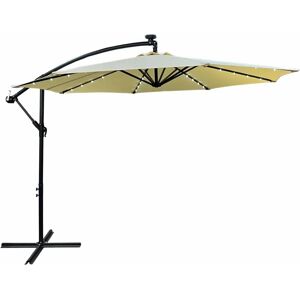 Akord Milin Sombrilla de Jardín Beige LED 300x300x245cm - Sombrilla Akord Milin Sombrilla de Jardín Beige LED 300x300x245cm - Sombrilla