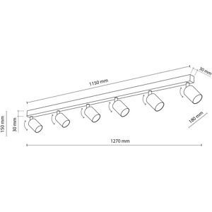 TK Lighting Top Ceiling Spotlight Bar Black 6xGU10 - Ceiling Spotlight Bar TK Lighting Top Ceiling Spotlight Bar Black 6xGU10 - Ceiling Spotlight Bar