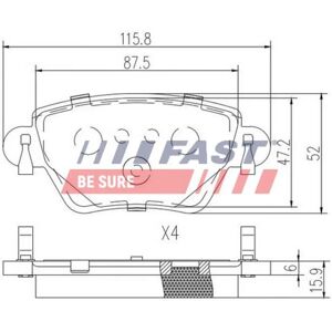 FAST FT29533 - Juego de pastillas de freno para Ford: Cougar, Mondeo - Trasero FAST FT29533 - Juego de pastillas de freno para Ford: Cougar, Mondeo - Trasero