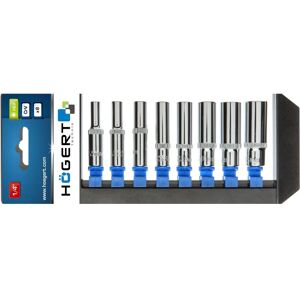 Hogert Technik HT1A886 Jeu de douilles en chrome-vanadium - Publicité Hogert Technik HT1A886 Jeu de douilles en chrome-vanadium - Publicité