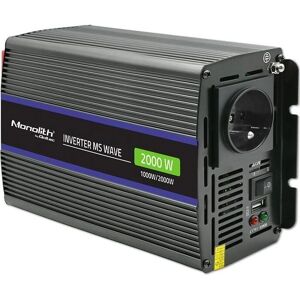 Przetwornica napięcia Monolith 2000 MS Wave - 12V na 230V - 1000/2000W - USB Przetwornica napięcia Monolith 2000 MS Wave - 12V na 230V - 1000/2000W - USB