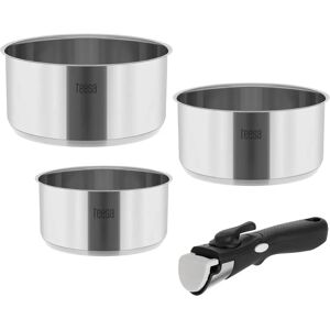 Conjunto de utensílios de cozinha de uma mão Teesa Cook Expert - Prata Conjunto de utensílios de cozinha de uma mão Teesa Cook Expert - Prata