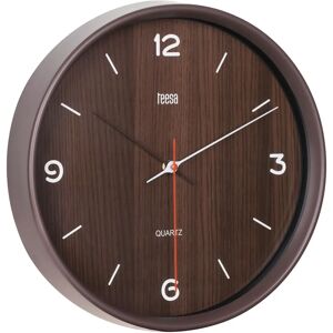 Relógio de Parede em Madeira Teesa - 30cm - Castanho Escuro Relógio de Parede em Madeira Teesa - 30cm - Castanho Escuro