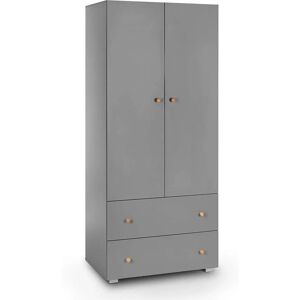 Szafa Pauline Graphite od Klups - Dwoje drzwi z półkami Szafa Pauline Graphite od Klups - Dwoje drzwi z półkami