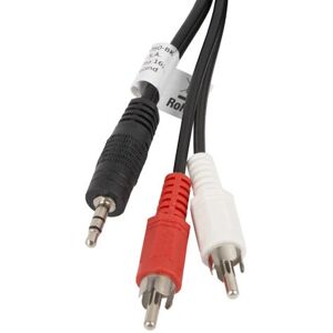 Câble audio stéréo Lanberg - 5m, 3,5mm vers 2 RCA - Noir Câble audio stéréo Lanberg - 5m, 3,5mm vers 2 RCA - Noir