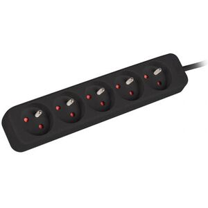 Lanberg Modèle PS0-05E-0100-IEC-BK Multiprise - 5 Prises - 1m Noir Lanberg Modèle PS0-05E-0100-IEC-BK Multiprise - 5 Prises - 1m Noir