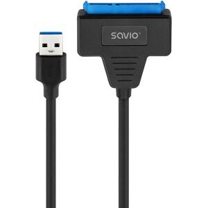 Adaptateur USB vers SATA Savio - 2,5 pouces, Noir, USB 3.1 Adaptateur USB vers SATA Savio - 2,5 pouces, Noir, USB 3.1