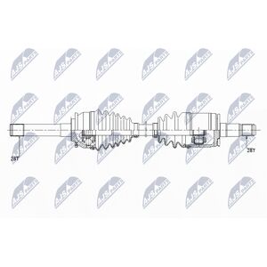 Mitsubishi NPW-MS-059 Drive Shaft - Front Left 610mm 28T 90mm Mitsubishi NPW-MS-059 Drive Shaft - Front Left 610mm 28T 90mm