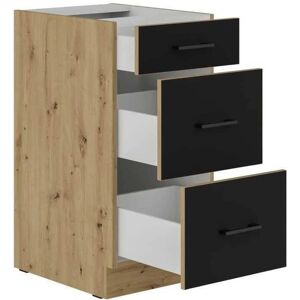 CUISINIER Modena Meuble Bas Casserolier 40cm - 3 Tiroirs - Noir Mat - Publicité CUISINIER Modena Meuble Bas Casserolier 40cm - 3 Tiroirs - Noir Mat - Publicité