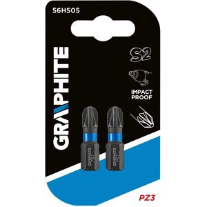 Graphite 56H505 punta cacciavite - Pz3, 25mm, Set da 2 Graphite 56H505 punta cacciavite - Pz3, 25mm, Set da 2