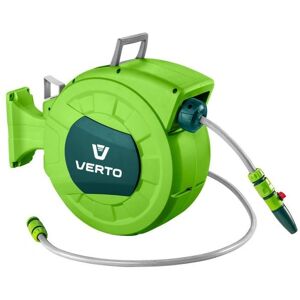 Verto 15G891 Carrete de manguera para jardín - Montado en pared, Automático, Verde Verto 15G891 Carrete de manguera para jardín - Montado en pared, Automático, Verde