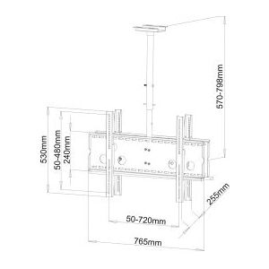 ART RAMT AR-21D Deckenhalterung - 30-65 Zoll, Schwarz ART RAMT AR-21D Deckenhalterung - 30-65 Zoll, Schwarz