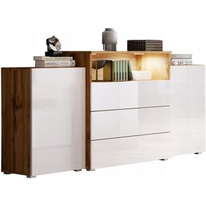 Cómoda Moderna Wotan/Blanco Brillo - Muebles de Almacenamiento Cómoda Moderna Wotan/Blanco Brillo - Muebles de Almacenamiento