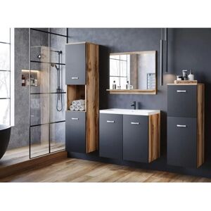 Muebles Slavic - Badezimmermöbel-Set - Wotan/matt schwarz Muebles Slavic - Badezimmermöbel-Set - Wotan/matt schwarz