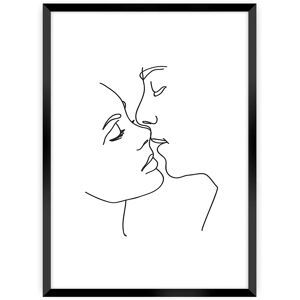 Dekoria - Kiss Line - weiß - 70 x 100 cm - Poster Dekoria - Kiss Line - weiß - 70 x 100 cm - Poster