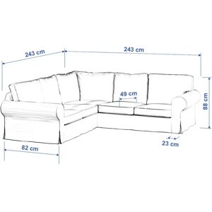 Dekoria Ektorp Ecksofa Bezug - Grau/Schwarz, 240/136x82x73cm Dekoria Ektorp Ecksofa Bezug - Grau/Schwarz, 240/136x82x73cm