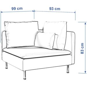 Dekoria Bezug für Söderhamn Ecksection - Grau / Schwarz, Grau - Größe: 99x99x83 cm Dekoria Bezug für Söderhamn Ecksection - Grau / Schwarz, Grau - Größe: 99x99x83 cm